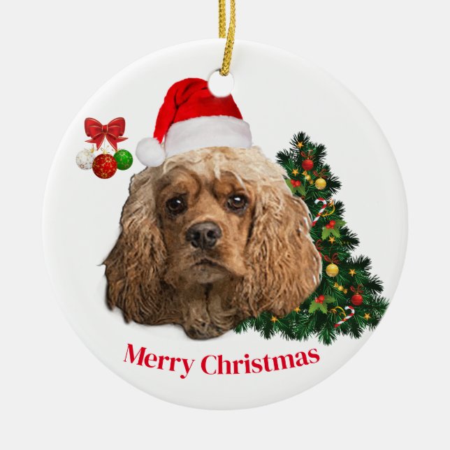 Cocker Spaniels Ceramic Ornament (Front)