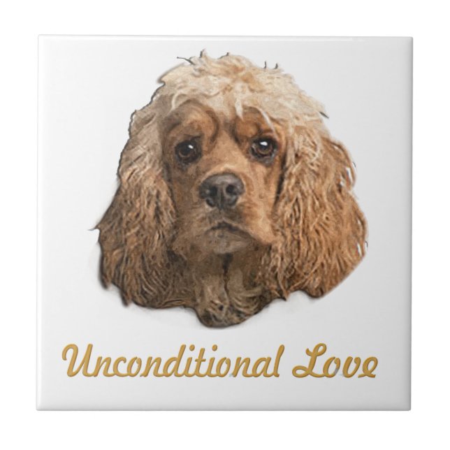 cocker Spaniels Ceramic Tile (Front)
