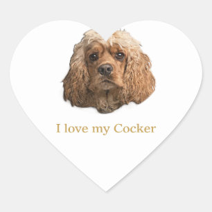 cocker Spaniels Heart Sticker