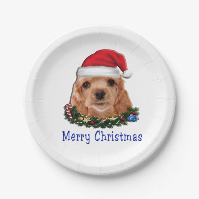 Cocker Spaniels Paper Plate (Front)
