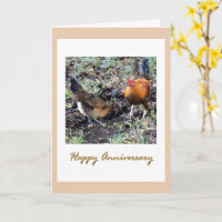 Cockerel and hen Anniversary Card