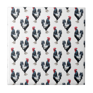 Cockerel Chicken Pattern Design Ceramic Tile