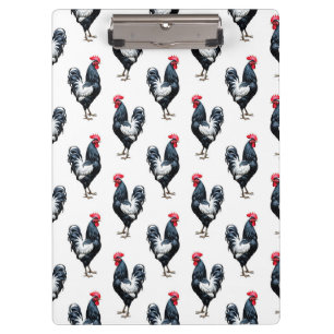 Cockerel Chicken Pattern Design Clipboard