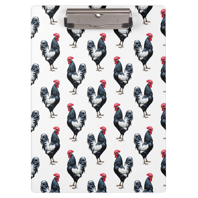 Cockerel Chicken Pattern Design  Clipboard (Front)