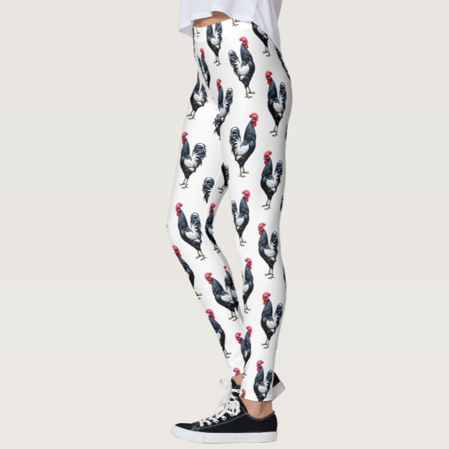 Cockerel Chicken Pattern Design  Leggings (Creator Uploaded)