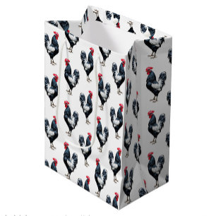 Cockerel Chicken Pattern Design  Medium Gift Bag