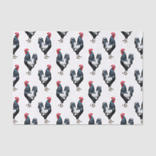 Cockerel Chicken Pattern Design Tissue Paper