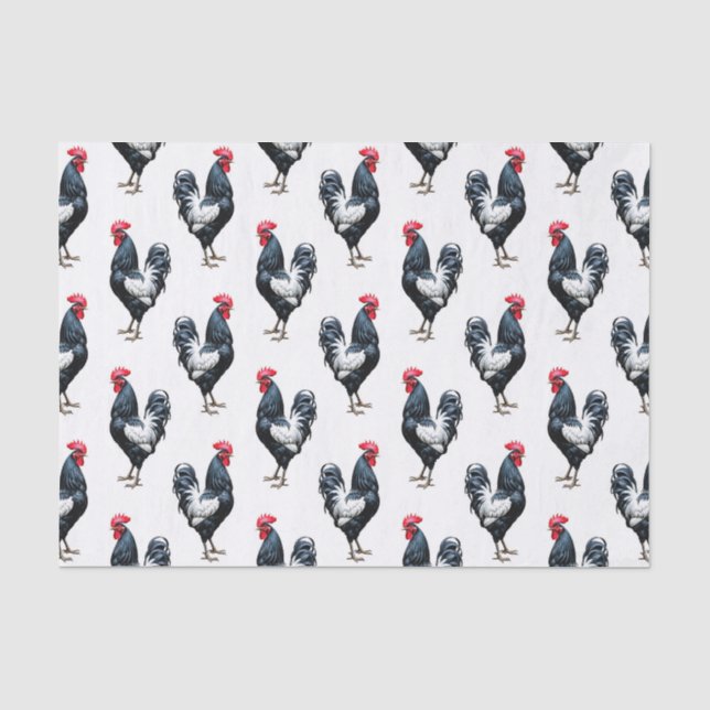 Cockerel Chicken Pattern Design  Tissue Paper (Front)
