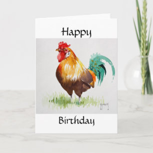 Cockerel Happy Birthday Card