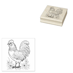 Cockerel rubber stamp