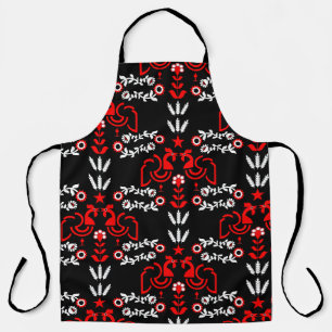 Cockerel Scandinavian Folk Art   Apron