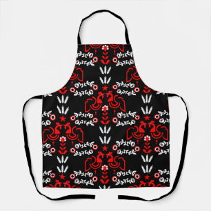Cockerel Scandinavian Folk Art   Apron