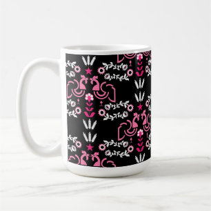 Cockerel Scandinavian Folk Art Coffee Mug