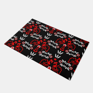 Cockerel Scandinavian Folk Art Doormat