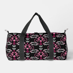 Cockerel Scandinavian Folk Art Duffle Bag