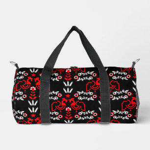 Cockerel Scandinavian Folk Art Duffle Bag