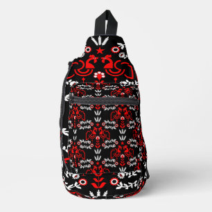 Cockerel Scandinavian Folk Art Sling Bag