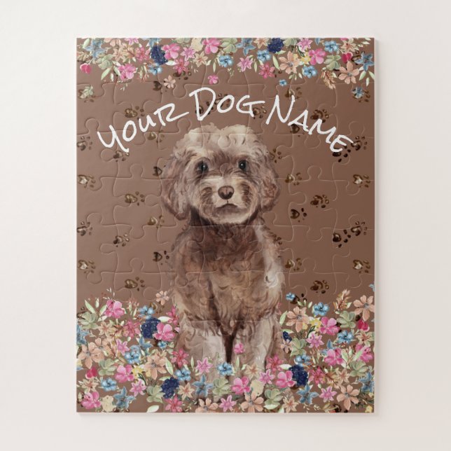 Cockerpoo Spoodle Cockerdoodle Cockapoo Brown Dog Jigsaw Puzzle (Vertical)