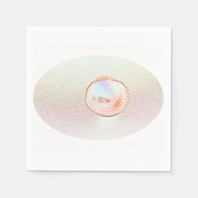 cockle shell invert outline seashell design napkin (Front)