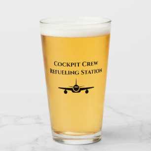 Cockpit Crew Refueling Station Funny Aviation Quot Glass