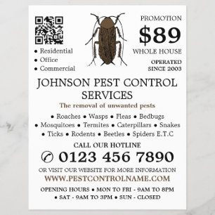 Cockroach Design, Pest Control Advertising Flyer