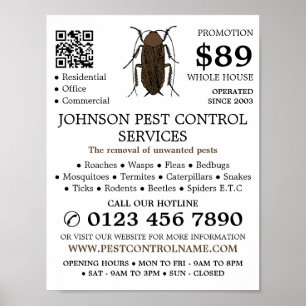 Cockroach Design, Pest Control Advertising Poster