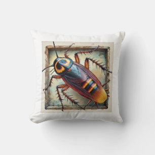 Cockroach dorsal view 210724IREF211 - Watercolor Cushion