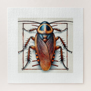 Cockroach dorsal view 230924IREF241 - Watercolor Jigsaw Puzzle