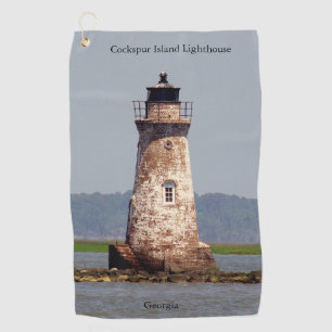 Cockspur Island Lighthouse golf towel