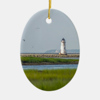 cockspur island  lighthouse savannah georgia ceramic tree decoration