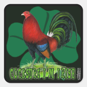 Cocksure I'm Irish Too! Square Sticker