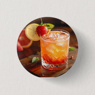 cocktail 3 cm round badge