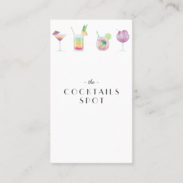 Cocktail and drinks Bar Business Card (Front)