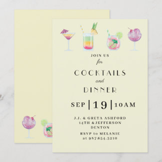 Cocktail and drinks party invitation