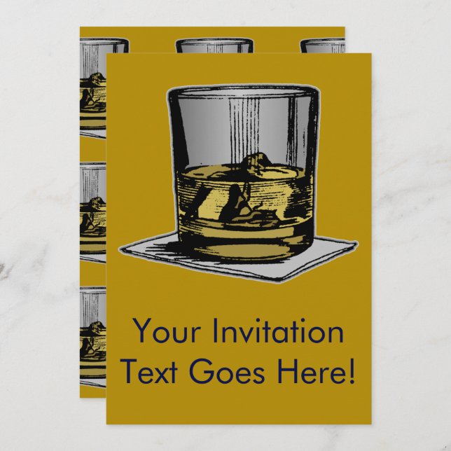 Cocktail and Napkin Design Invitation (Front/Back)