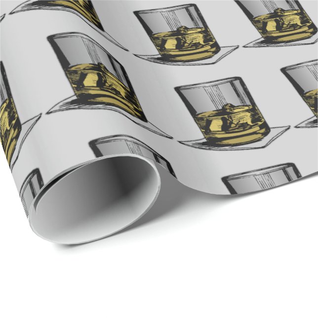 Cocktail and Napkin Design Wrapping Paper (Roll Corner)