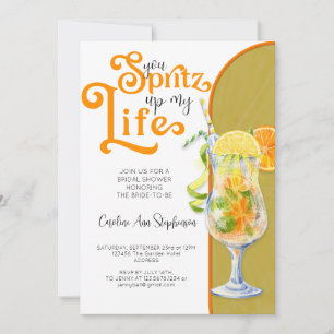 Cocktail Aperol Spritz Italian Style Bridal Shower Invitation