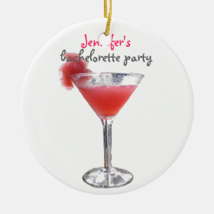 Cocktail Bachelorette Ceramic Tree Decoration