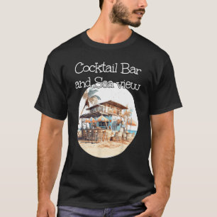 Cocktail Bar under Palm Trees with Sea View T-Shirt