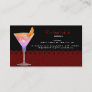 Cocktail bartender business card