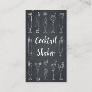 Cocktail Bartender  Chalkboard Business Card