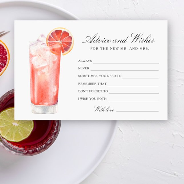 Cocktail - Bridal Shower Advice and Wishes Stationery (Creator Uploaded)