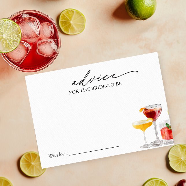 Cocktail Bridal Shower Advice for the Bride Card (Creator Uploaded)