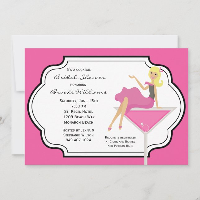 Cocktail Bridal Shower Invitation (Front)