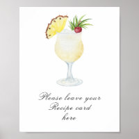 Cocktail bridal shower - Recipe card
