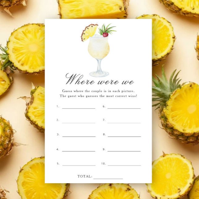 Cocktail Bridal shower - Where were we game (Creator Uploaded)