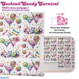 Cocktail Candy Carnival Bar Sweet Shop Bedroom Wallpaper