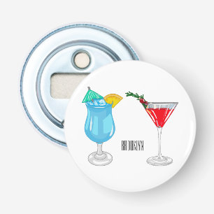 Cocktail cartoon illustration  bottle opener