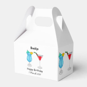 Cocktail cartoon illustration favour box