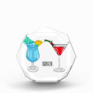 Cocktail cartoon illustration photo block